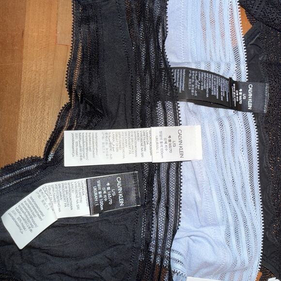 Set of 3 Calvin Klein assorted thong panty black/blue/black large - Picture 15 of 15